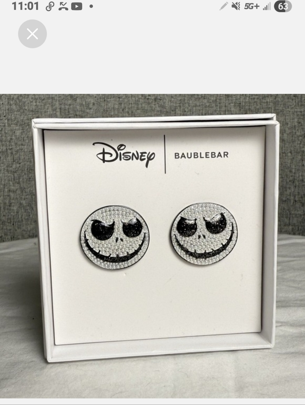 ✨️NWT DISNEY/ BAUBLEBAR  RHINESTONE JACK SKELLINGTON EARRINGS ✨️